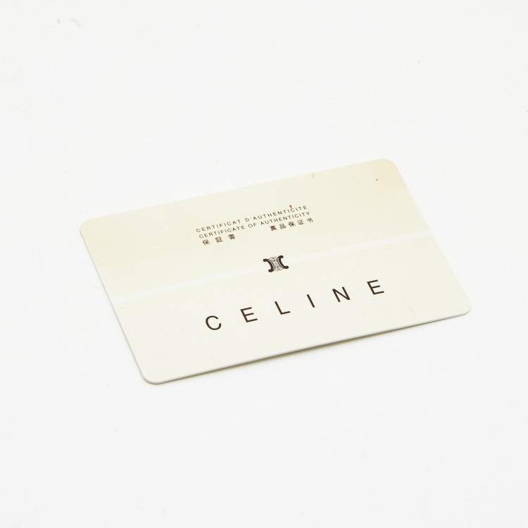 Pre Owned Celine Black/Burgundy Macadam Suede and Leather Zip Around Compact Wallet