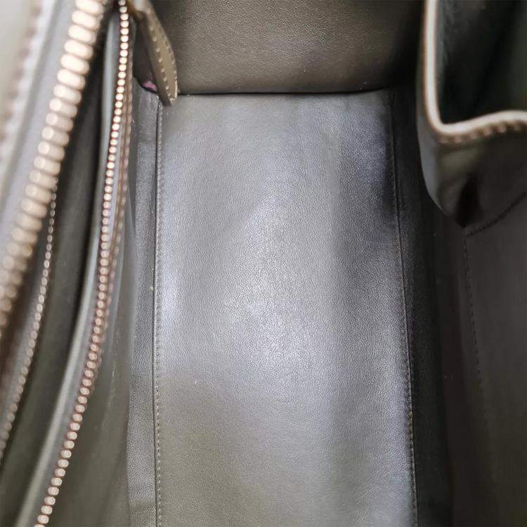Pre Owned Celine Phantom Luggage Medium Green Leather Tote Bag