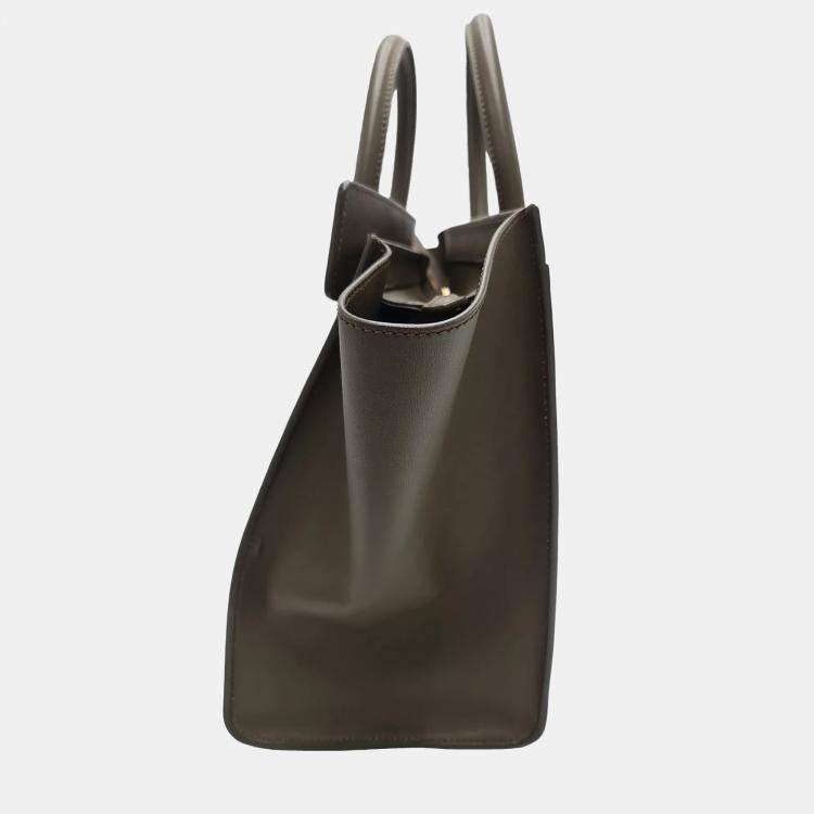 Pre Owned Celine Phantom Luggage Medium Green Leather Tote Bag