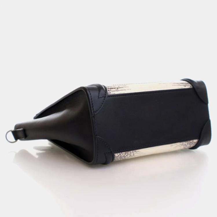 Pre Owned Celine Luggage Nano Lizard Leather Tote Bag