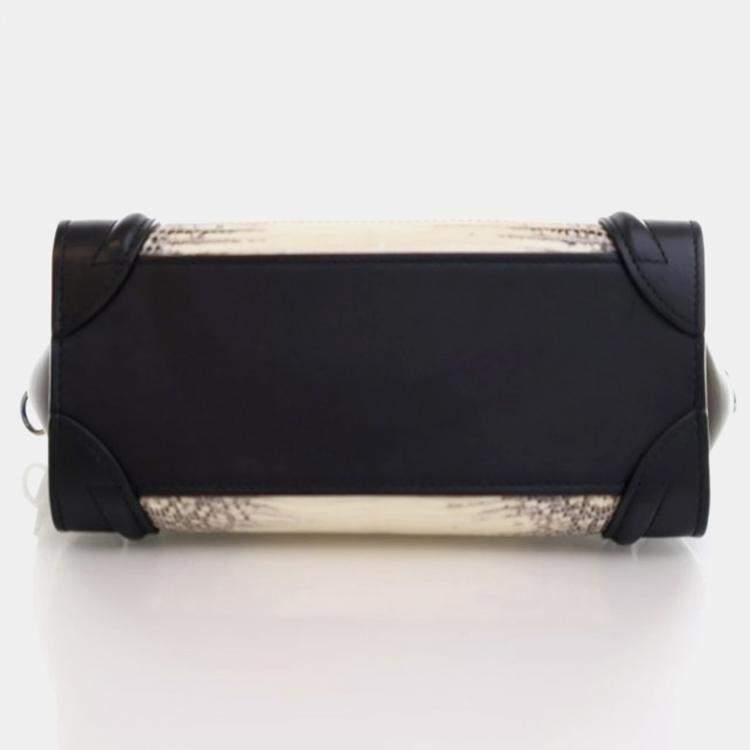 Pre Owned Celine Luggage Nano Lizard Leather Tote Bag