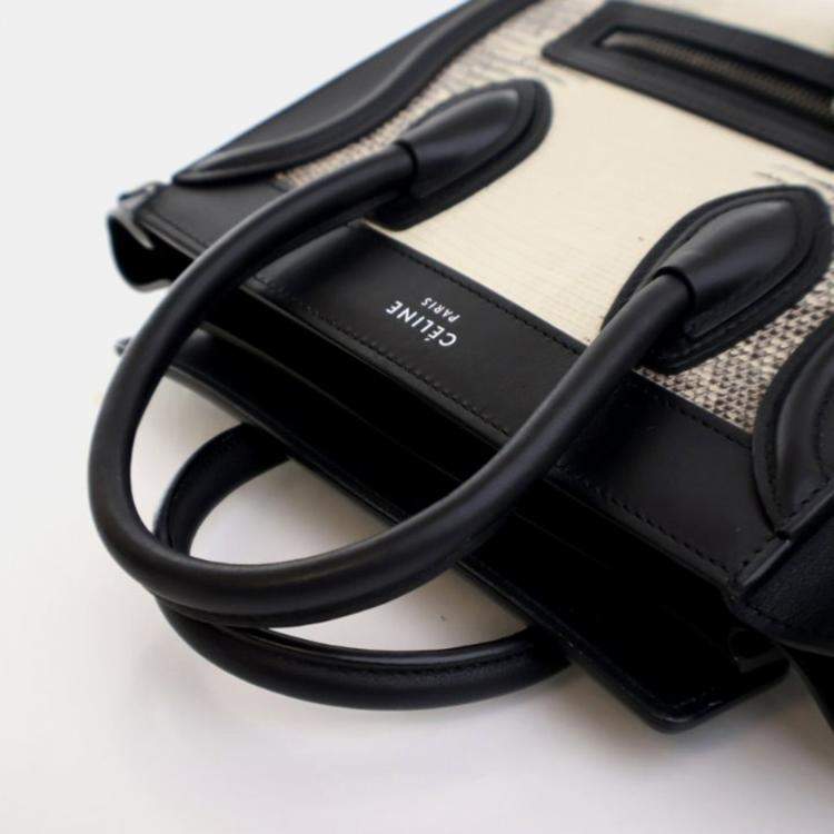 Pre Owned Celine Luggage Nano Lizard Leather Tote Bag
