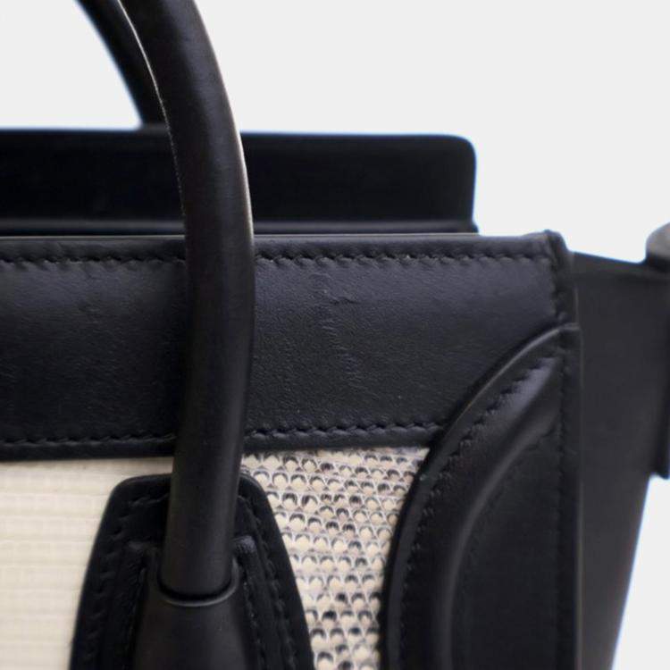 Pre Owned Celine Luggage Nano Lizard Leather Tote Bag