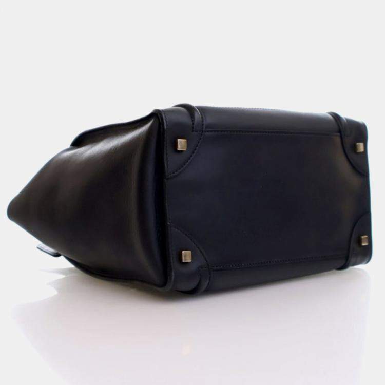 Pre Owned Celine Luggage Mini Black Calfskin Tote Bag