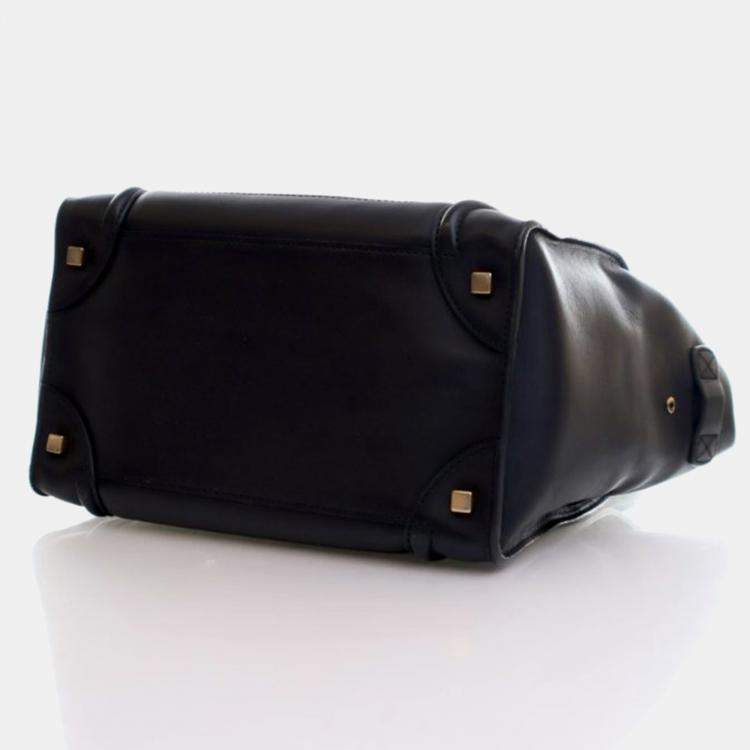 Pre Owned Celine Luggage Mini Black Calfskin Tote Bag