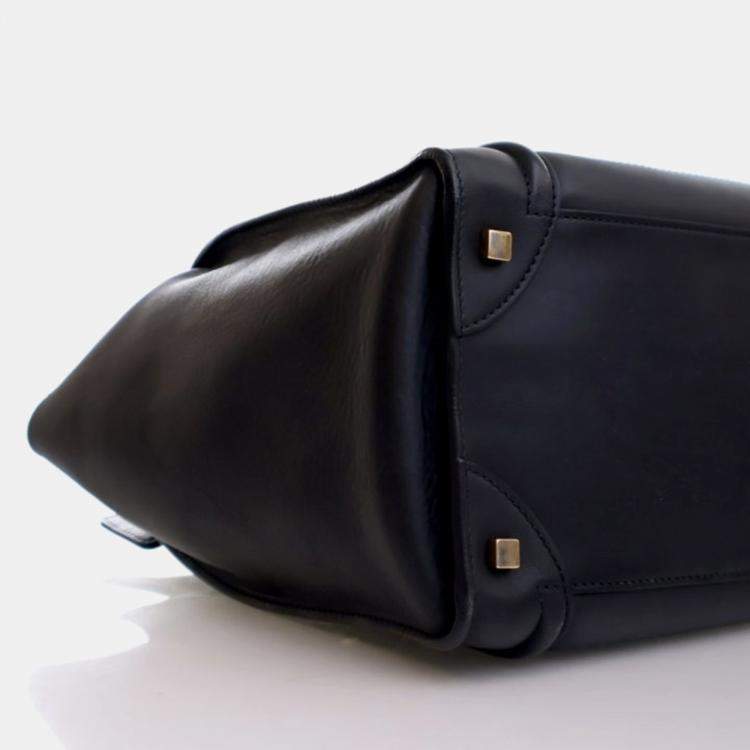 Pre Owned Celine Luggage Mini Black Calfskin Tote Bag