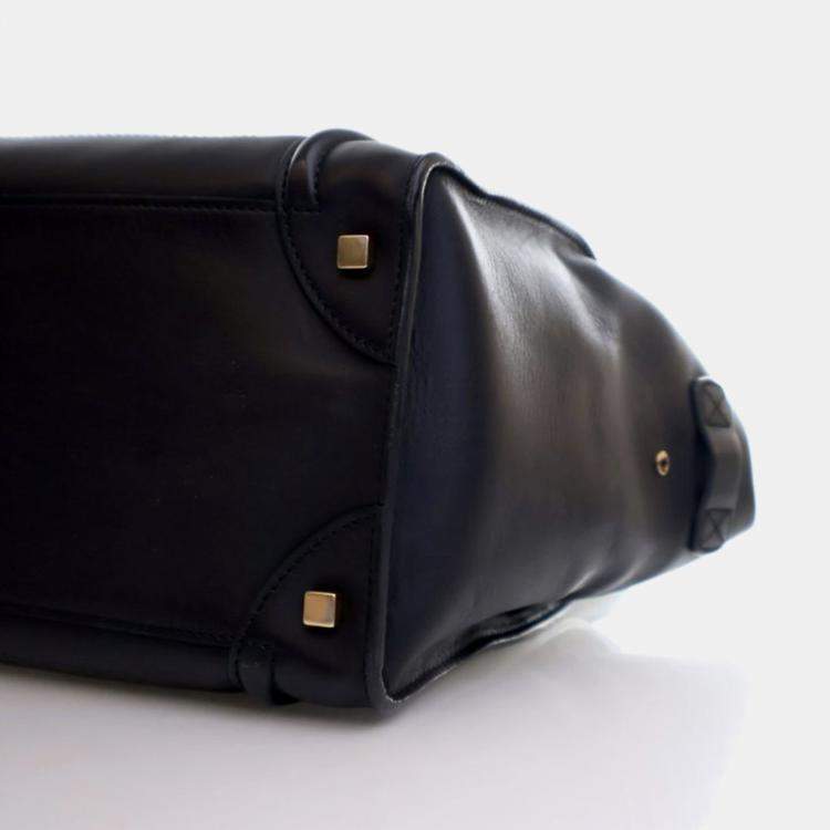 Pre Owned Celine Luggage Mini Black Calfskin Tote Bag