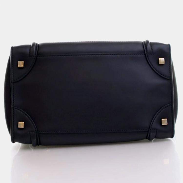 Pre Owned Celine Luggage Mini Black Calfskin Tote Bag