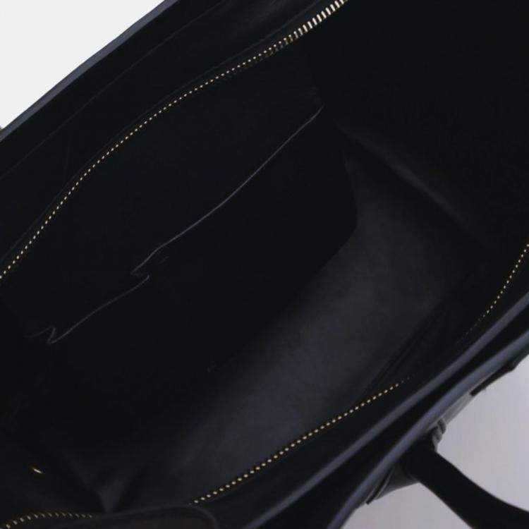 Pre Owned Celine Luggage Mini Black Calfskin Tote Bag