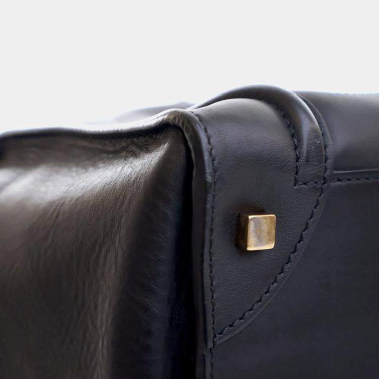 Pre Owned Celine Luggage Mini Black Calfskin Tote Bag