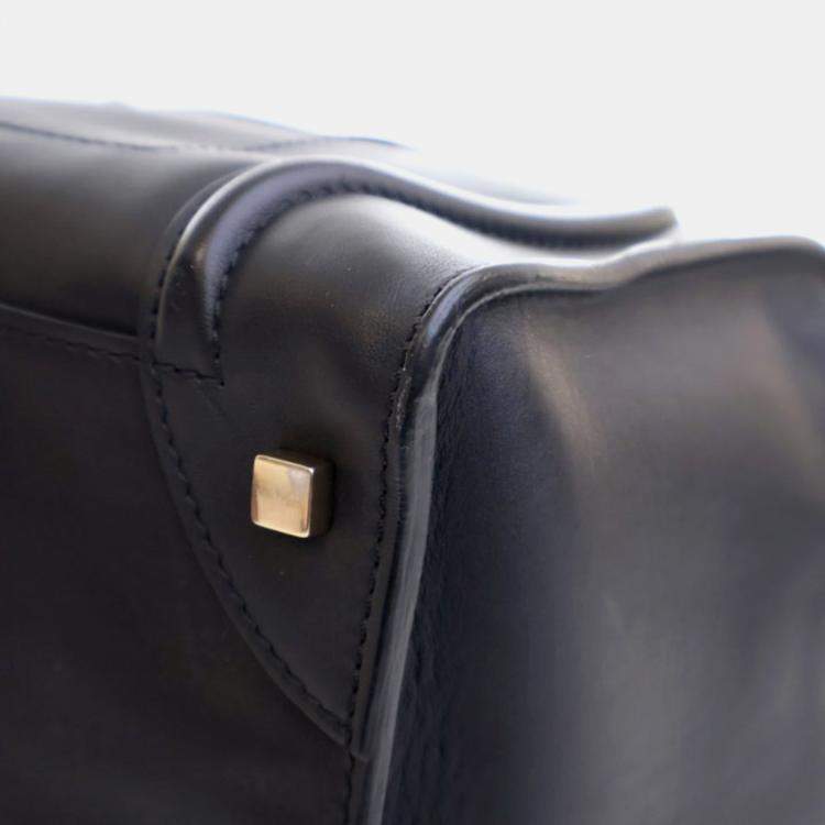 Pre Owned Celine Luggage Mini Black Calfskin Tote Bag