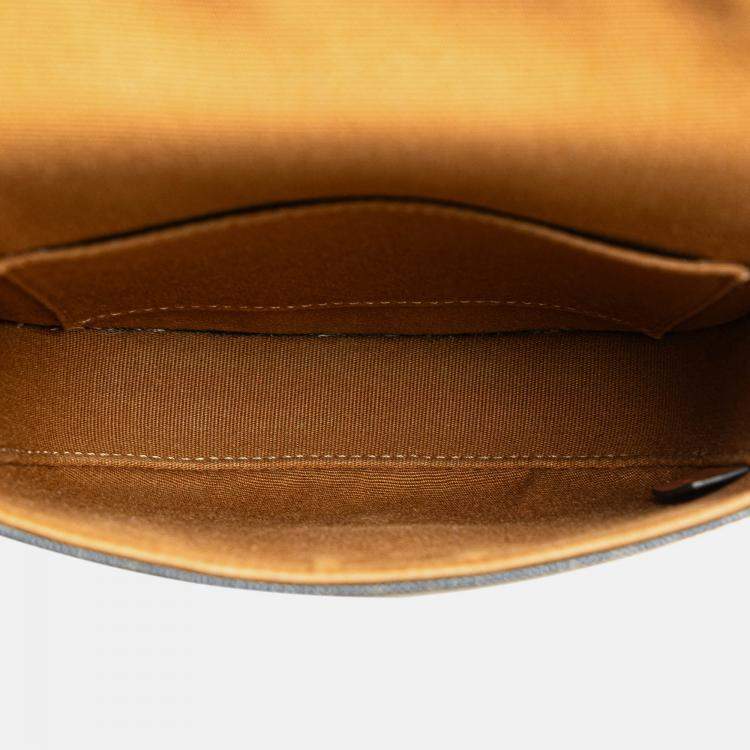 Pre Owned Celine Brown Mini Triomphe Coated Canvas Besace Crossbody