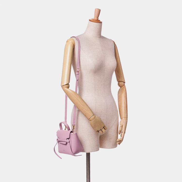 Pre Owned Celine Pink Pico Grained Calfskin Belt Bag