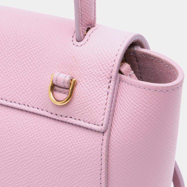 Pre Owned Celine Pink Pico Grained Calfskin Belt Bag