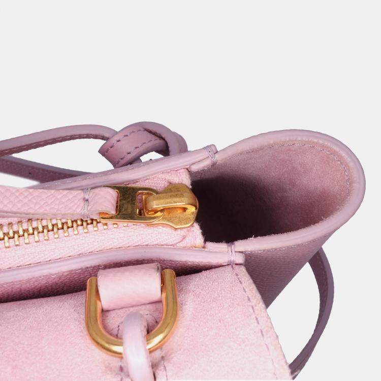 Pre Owned Celine Pink Pico Grained Calfskin Belt Bag