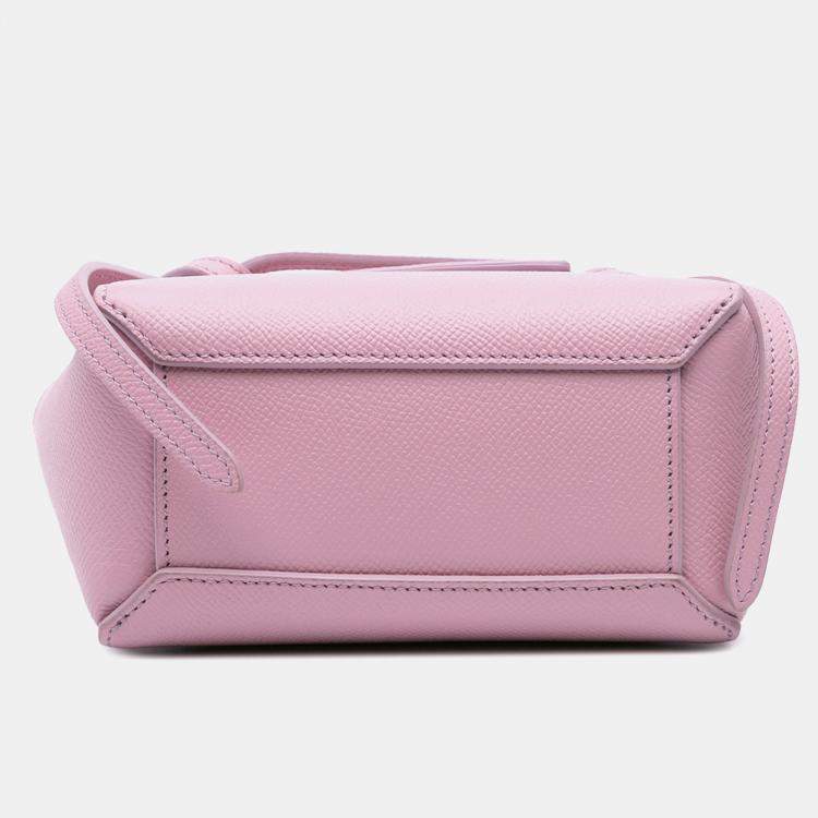 Pre Owned Celine Pink Pico Grained Calfskin Belt Bag