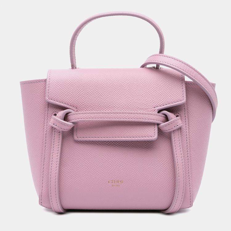 Pre Owned Celine Pink Pico Grained Calfskin Belt Bag