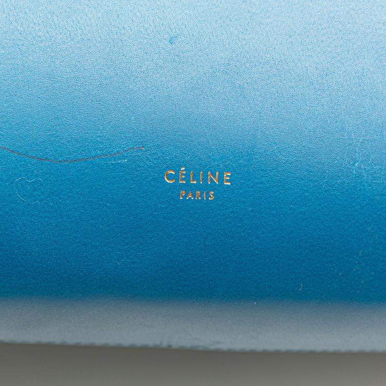 Pre Owned Celine Blue Mini Tricolor Smooth Calfskin Belt Bag