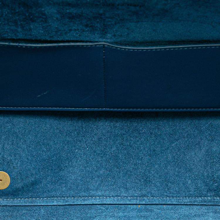 Pre Owned Celine Blue Mini Tricolor Smooth Calfskin Belt Bag