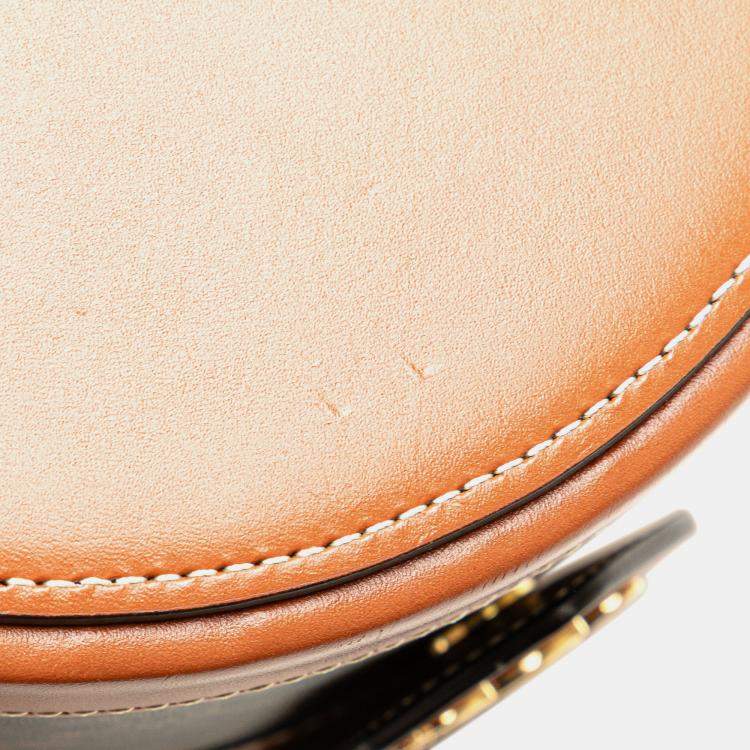 Pre Owned Celine Brown Medium Triomphe Coated Canvas Tambour Crossbody