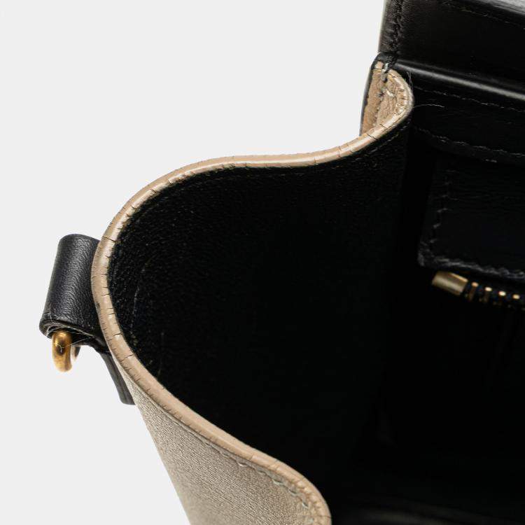 Pre Owned Celine Multicolor Nano Tricolor Leather Luggage Tote
