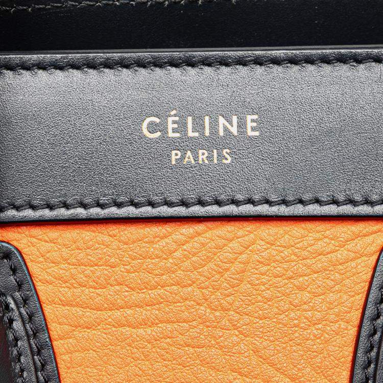 Pre Owned Celine Multicolor Nano Tricolor Leather Luggage Tote
