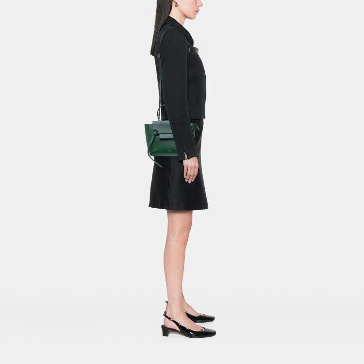 Pre Owned Celine Green Nano Grained Calfskin Belt Bag