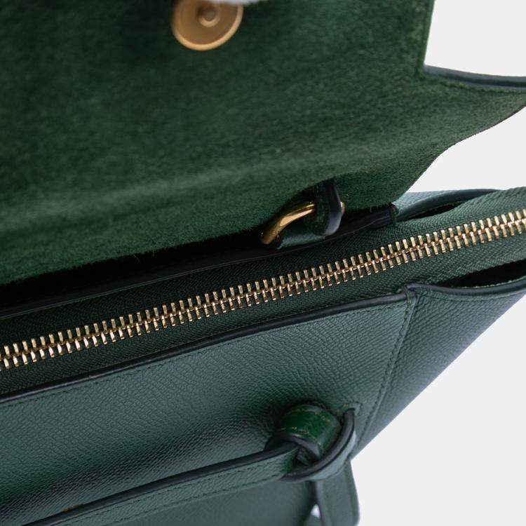 Pre Owned Celine Green Nano Grained Calfskin Belt Bag