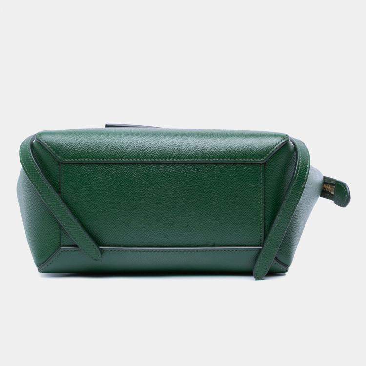 Pre Owned Celine Green Nano Grained Calfskin Belt Bag