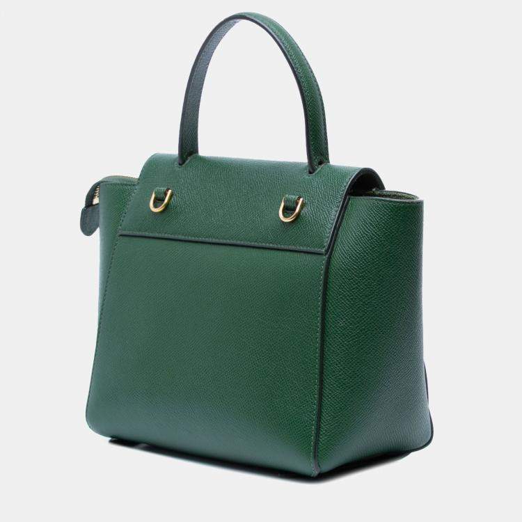 Pre Owned Celine Green Nano Grained Calfskin Belt Bag