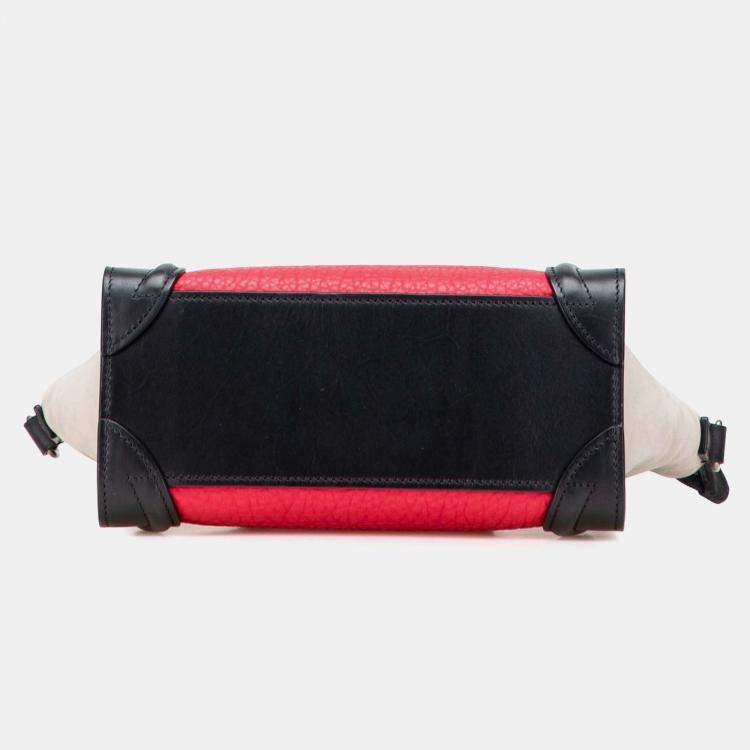 Pre Owned Celine Multicolor Nano Tricolor Luggage Tote