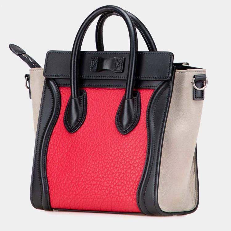 Pre Owned Celine Multicolor Nano Tricolor Luggage Tote