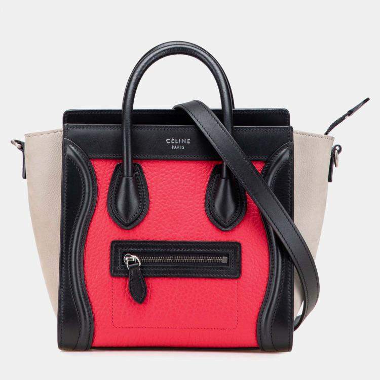 Pre Owned Celine Multicolor Nano Tricolor Luggage Tote