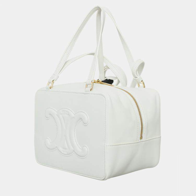 Pre Owned Celine Folded Cube Leather Satchel