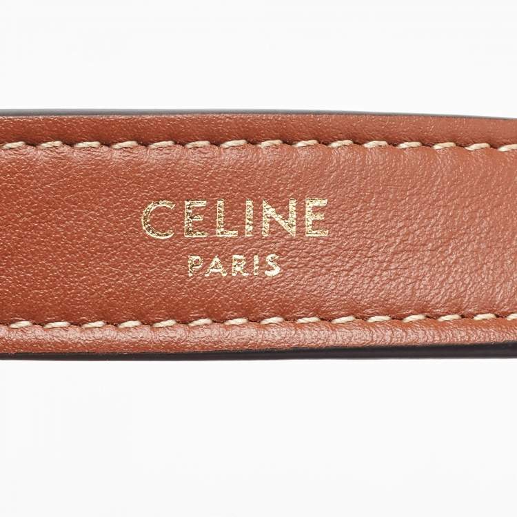 Pre Owned Celine Brown Leather Medium Ava Triomphe Shoulder Bag