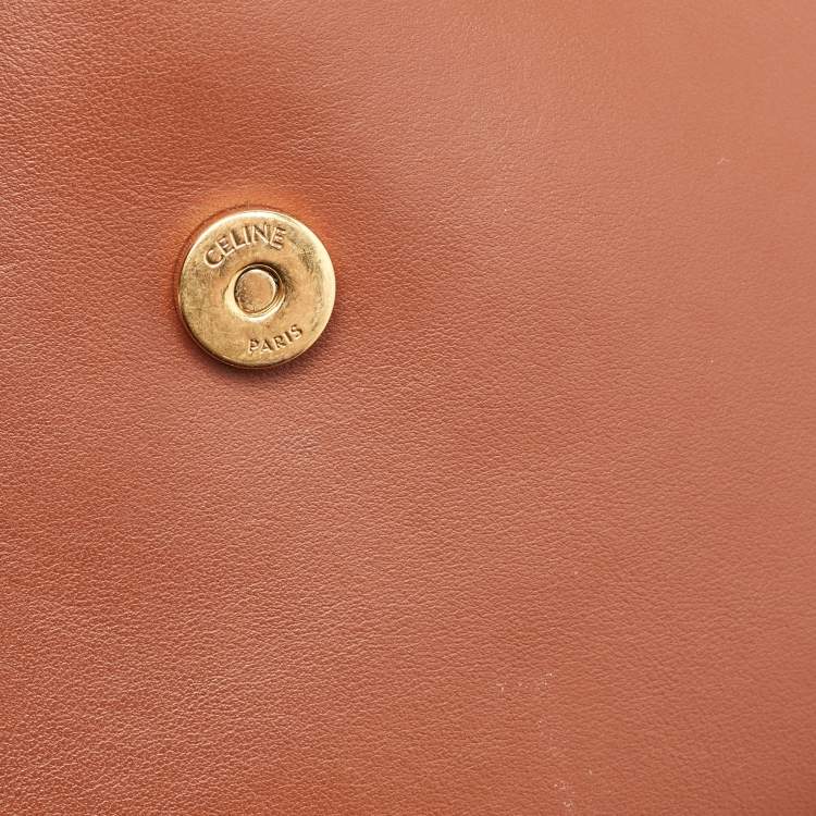 Pre Owned Celine Brown Leather Medium Ava Triomphe Shoulder Bag