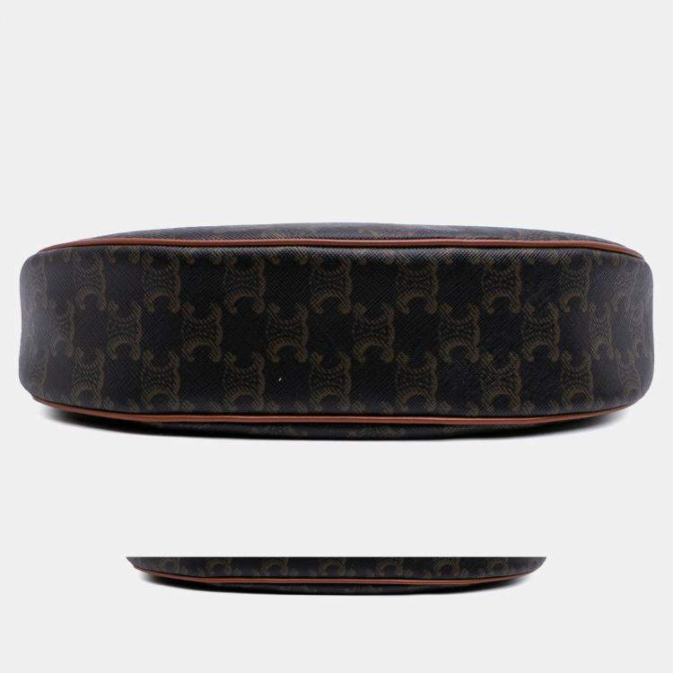 Pre Owned Celine Brown Triomphe Coated Canvas Ava Shoulder Bag