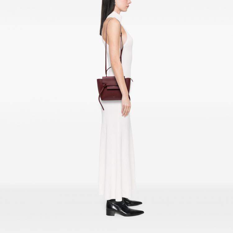 Pre Owned Celine Red Nano Grained Calfskin Belt Bag