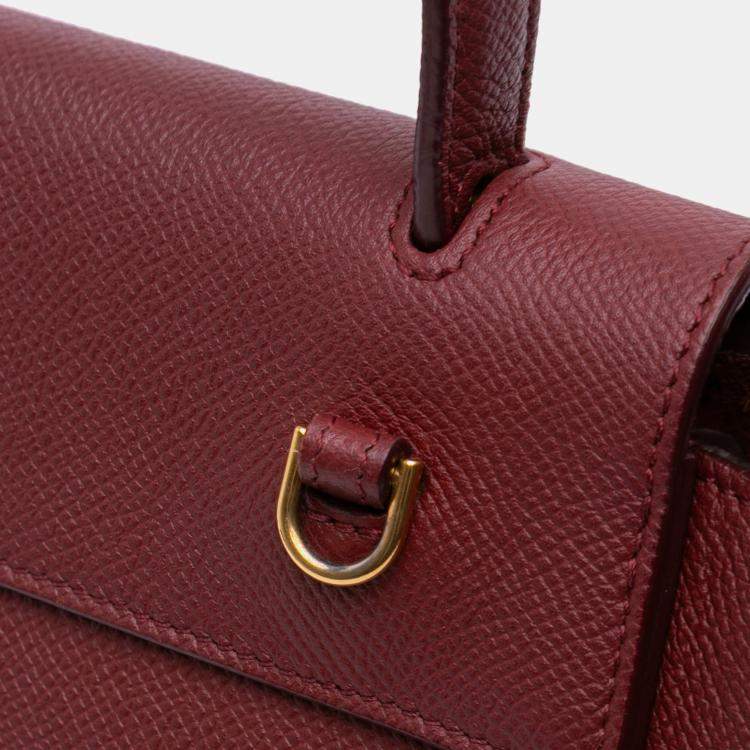 Pre Owned Celine Red Nano Grained Calfskin Belt Bag