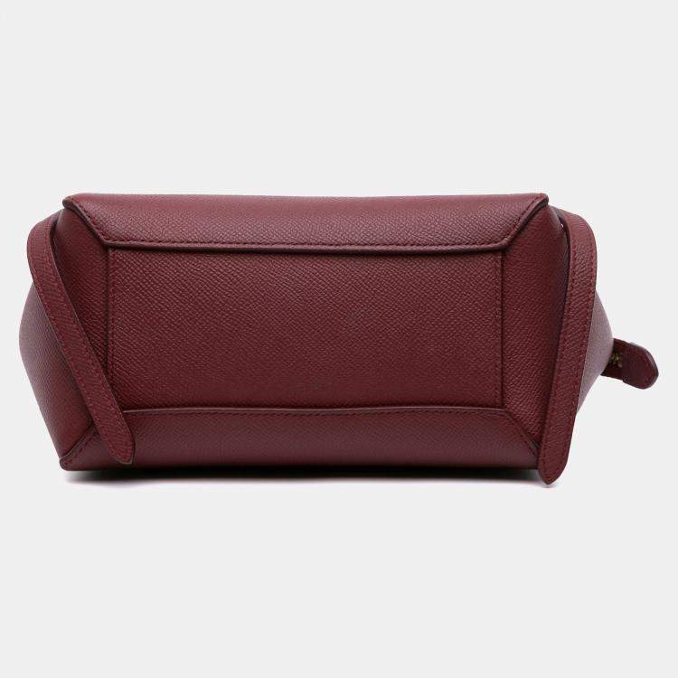 Pre Owned Celine Red Nano Grained Calfskin Belt Bag