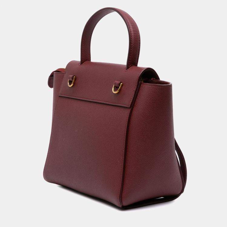 Pre Owned Celine Red Nano Grained Calfskin Belt Bag