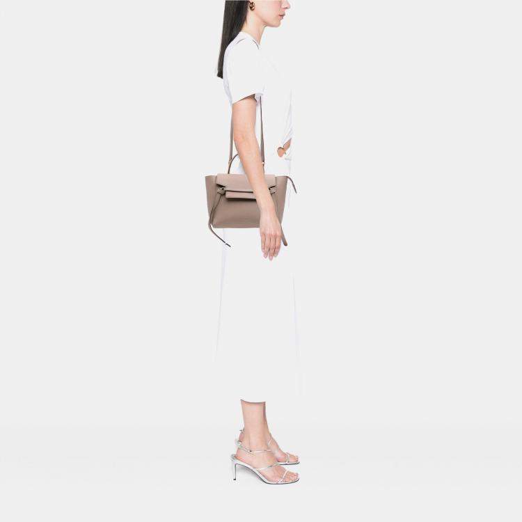Pre Owned Celine Brown Micro Grained Calfskin Belt Bag