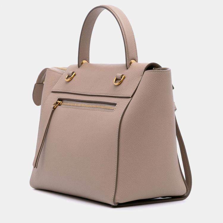 Pre Owned Celine Brown Micro Grained Calfskin Belt Bag