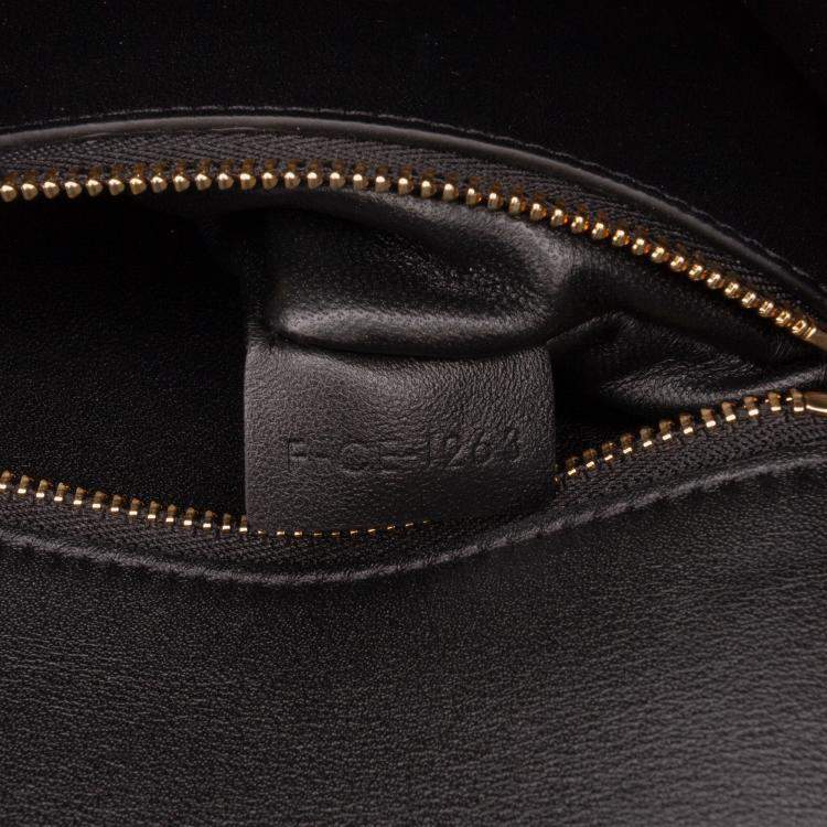 Pre Owned Celine Black Shiny Calfskin College Triomphe