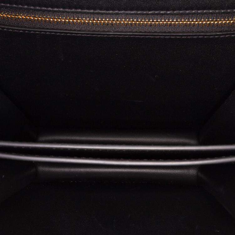 Pre Owned Celine Black Shiny Calfskin College Triomphe