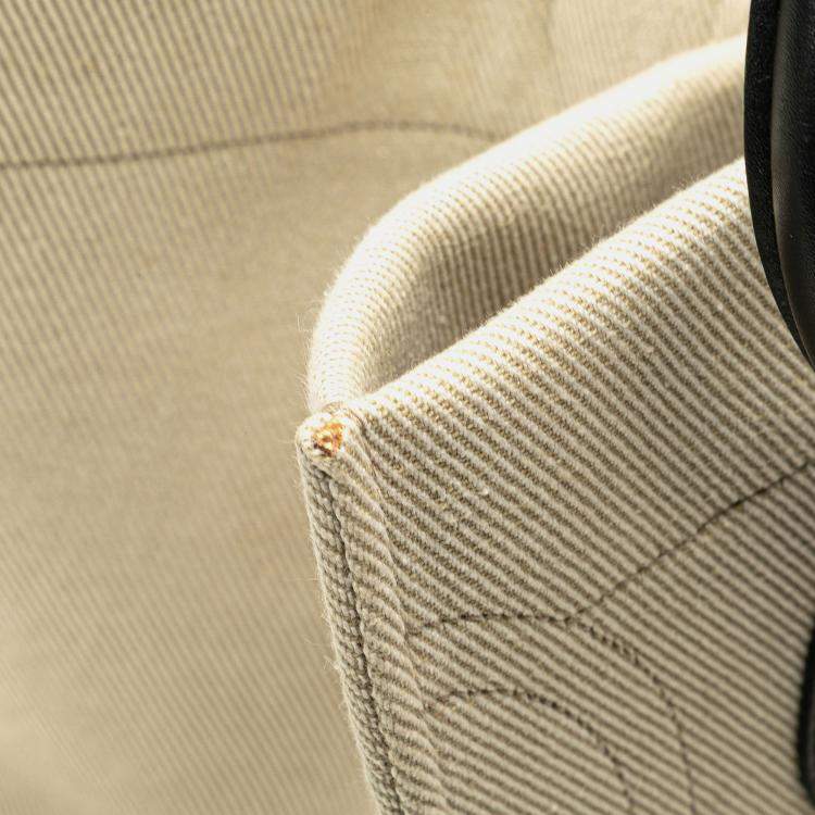 Pre Owned Celine Beige Medium Striped Canvas Phantom Luggage Tote