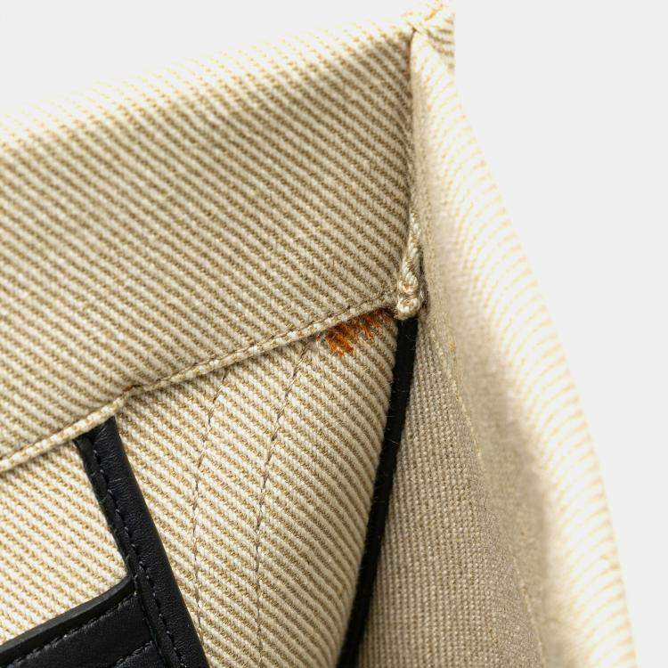Pre Owned Celine Beige Medium Striped Canvas Phantom Luggage Tote
