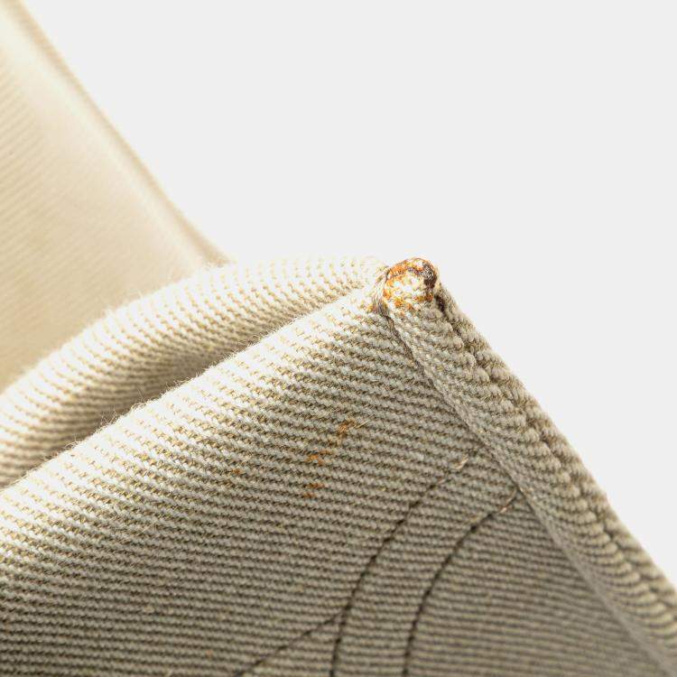Pre Owned Celine Beige Medium Striped Canvas Phantom Luggage Tote