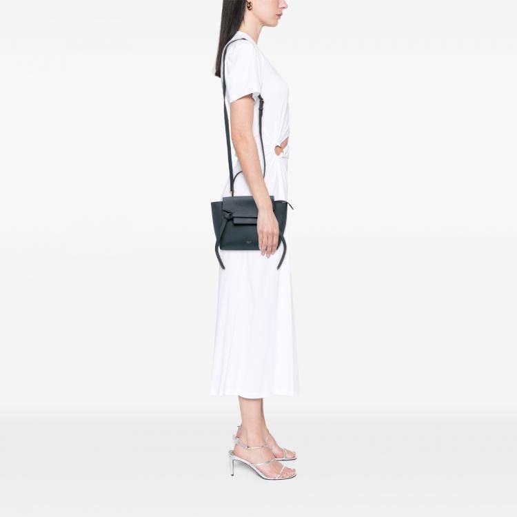 Pre Owned Celine Green Nano Grained Calfskin Belt Bag