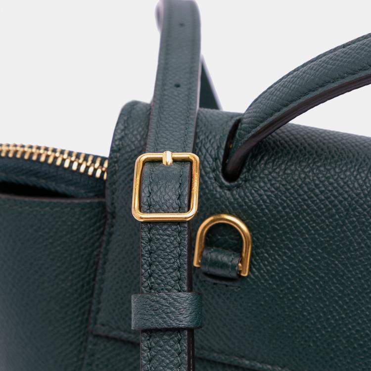 Pre Owned Celine Green Nano Grained Calfskin Belt Bag